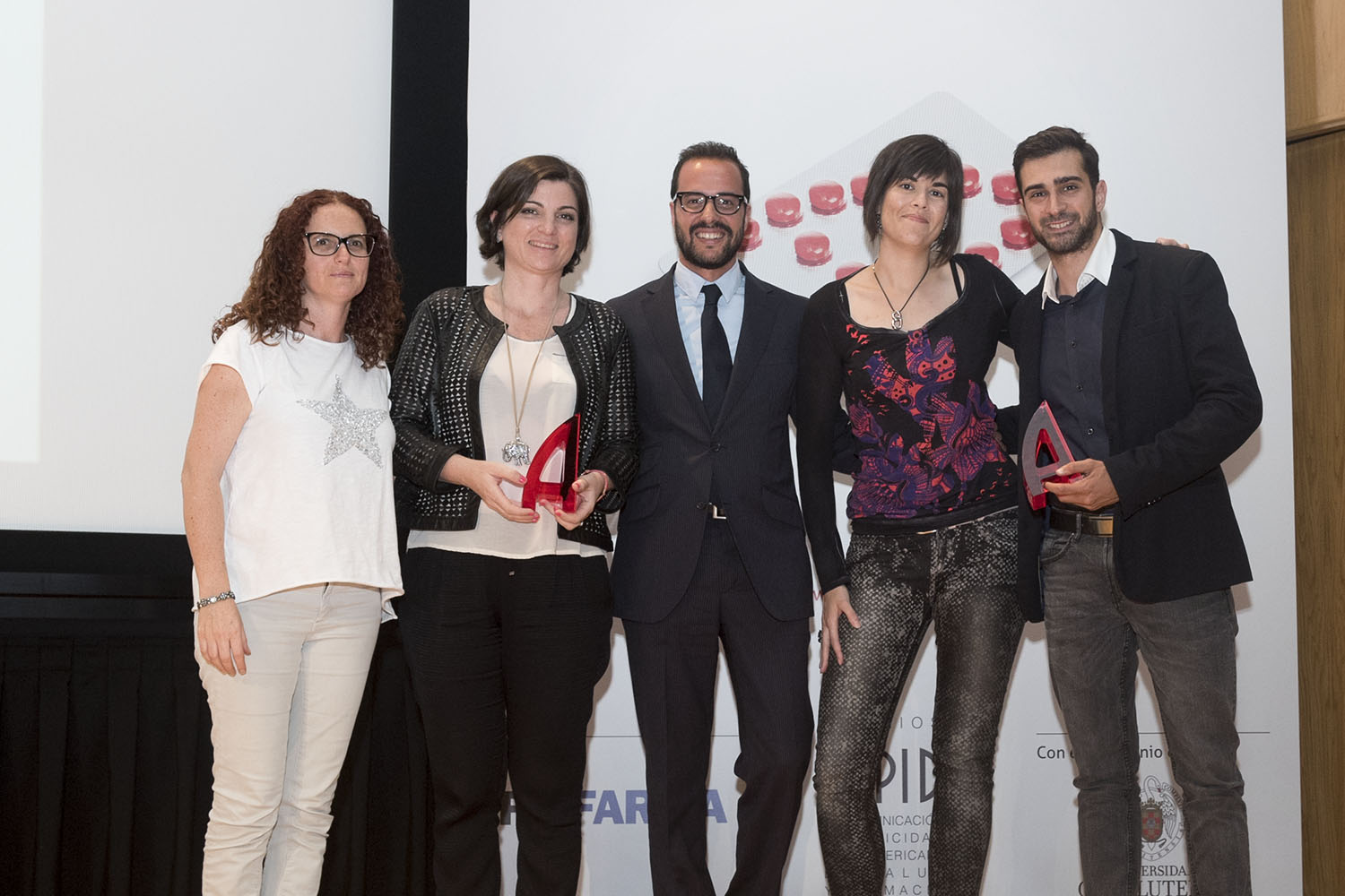 Raquel Mizrahi de Bubblegum, Beatriz Romero de Novartis y Judit Subirats y Xavi Burló de Bubblegum