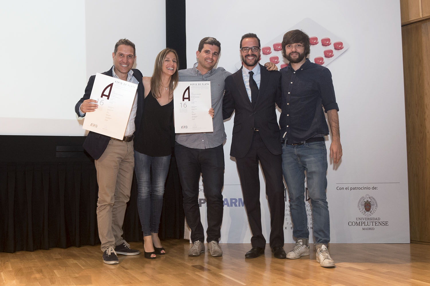 Kike Vila de Microbio, Arantxa Pascual y Alex Coloma de Uriach y Fernando Volpini de Microbio