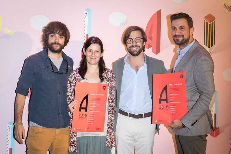 Fernando Volpini con Javier Velasco de Roche y Juan Luis González de Pop in Group