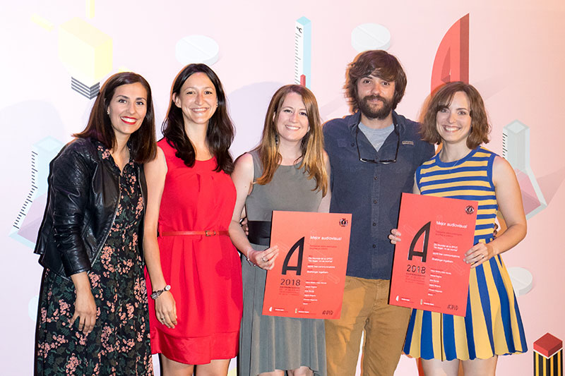 Erika Paloschi de Boehringer Ingelheim, Cecilia Ossorio de apple tree y Ana Roig y Natalia Carranza de B.I.