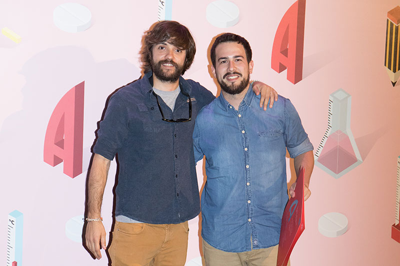 Lluís Pollina de Microbio con el Presidente del Jurado, Fernando Volpini