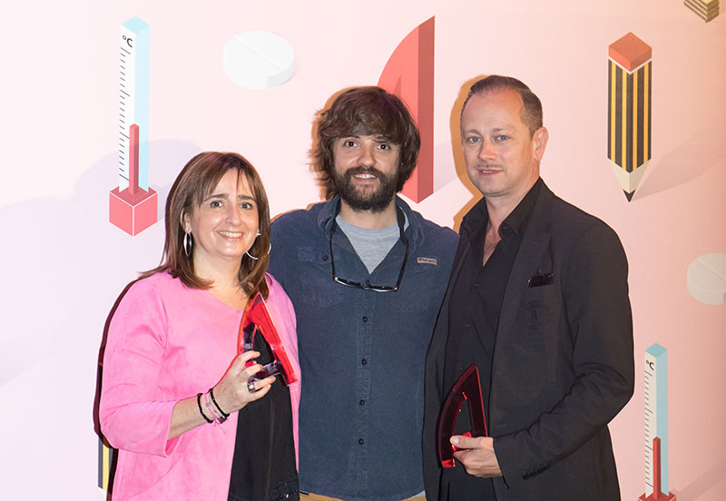 Maria Lluisa Benlloch de Novartis y Juan Gragera de apple tree