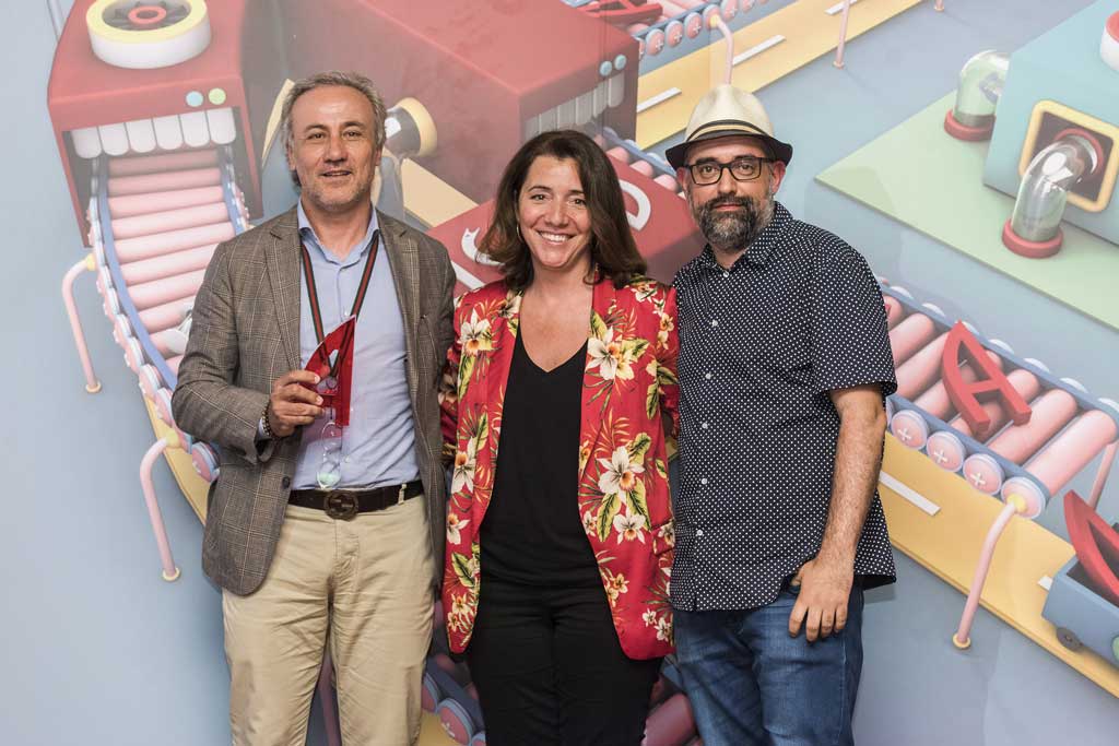 Juanjo Arroyo y Germán Cano de Grow con Olivia Walsh