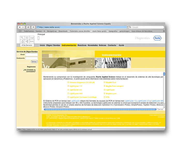 Web Roche Applied Science España - 2