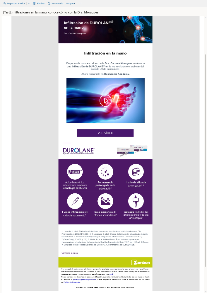 Webinar Durolane: Infiltración guiada ecografia - 9
