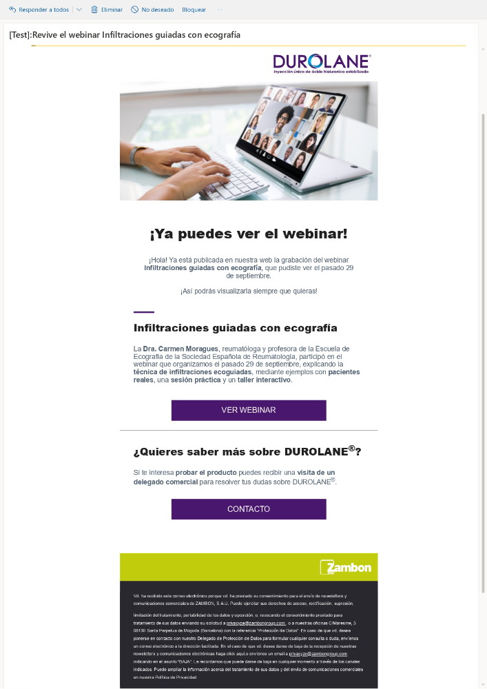 Webinar Durolane: Infiltración guiada ecografia - 11