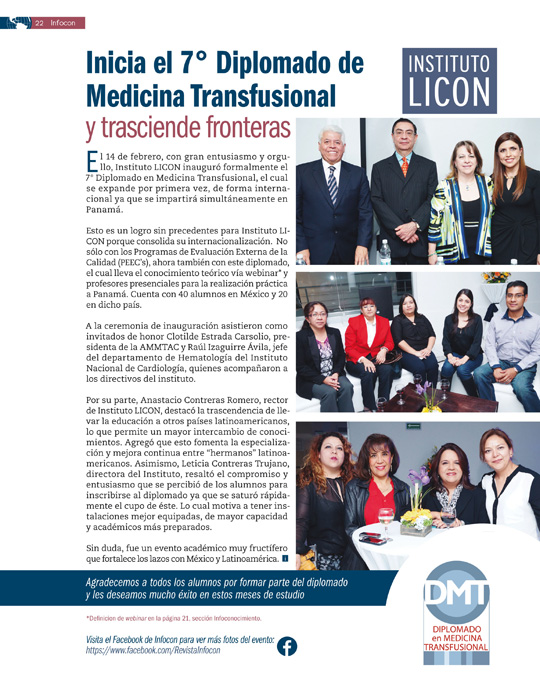 Diplomado en Medicina Transfusional - 2